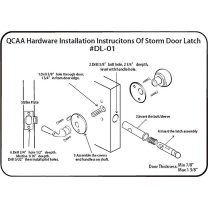 QCAA Solid Brass Storm Door Latch, Oil Rubbed Bronze US10B-1 Pack Black