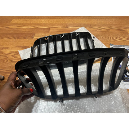 X AUTOHAUX Pair Car Front Grille Matte Black ABS Plastic Hood Kidney-Matte Black