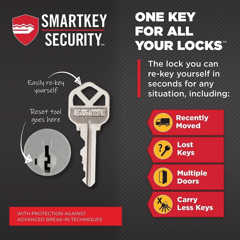 Kwikset Balboa Entry Door Handle With Lock And Key, Secure Keyed-Brown