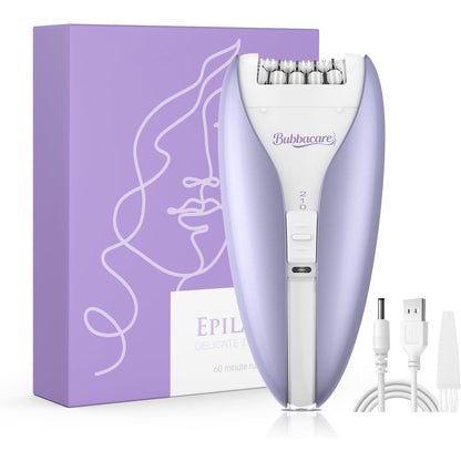 Silent Epilator for Women, 2-Speed Facial & Body Hair Remover, Smooth (Purple)