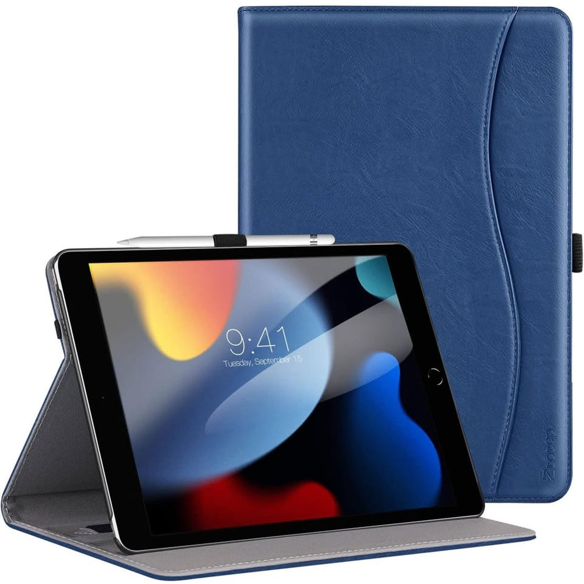 ZtotopCases For New IPad 9th/8th/7th Generation Case, Premium PU Leath,Navy Blue
