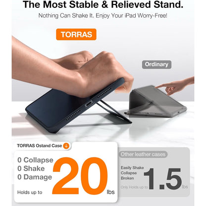 TORRAS Ostand K1 Guardian for iPad Air 11 inch Case w/Stand M4/M3/M2, Black