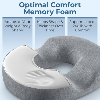 5 STARS UNITED Donut Pillow Hemorrhoid Tailbone Cushion–Large Floor Cushion,Gray