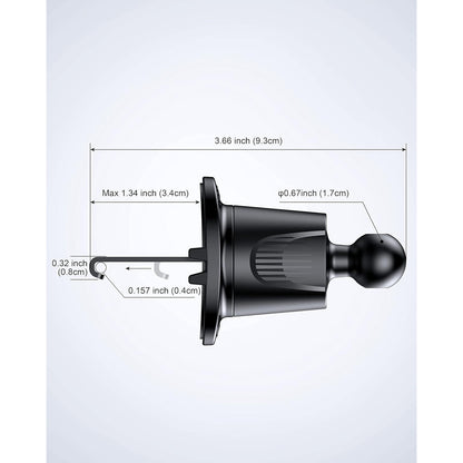 CD Phone Mount With Vent Hook Clip, 360 Adjustable Car Vent Phone (Black + Hook)