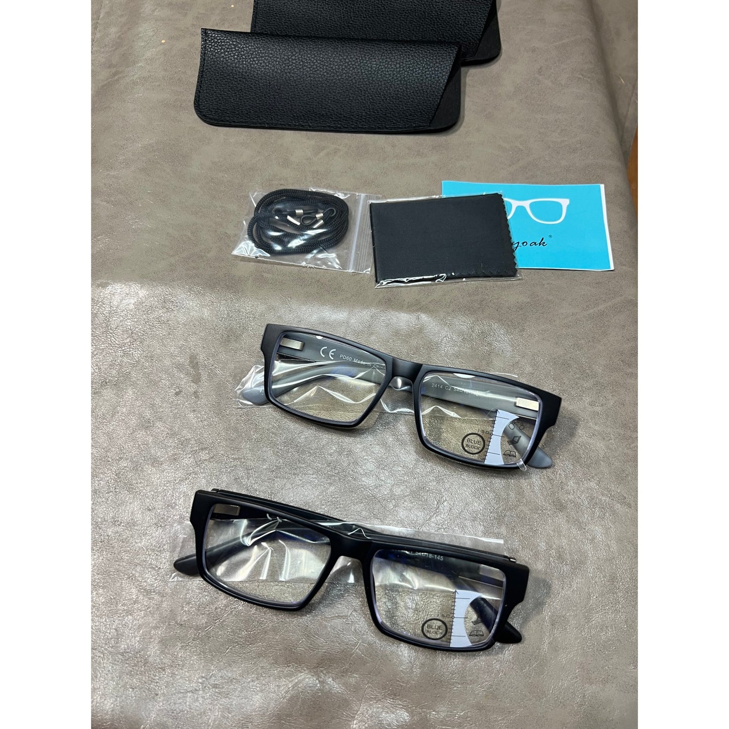 2 Pack Excellent Unbreakable Progressive Multifocus Reading Glasses For Men, TR90 Thick Frame Blue Light Blocking Glasses Anti UV/Eye Strain Computer Readers No-Line Multifocal Eyeglasses, 1.5x