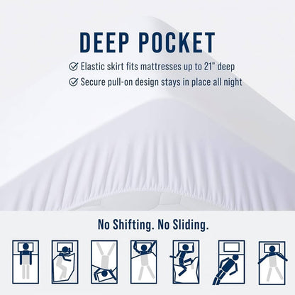 OLANLY Full Quilted Fitted Mattress Pad, Elastic Fitted Mattress Topper-White