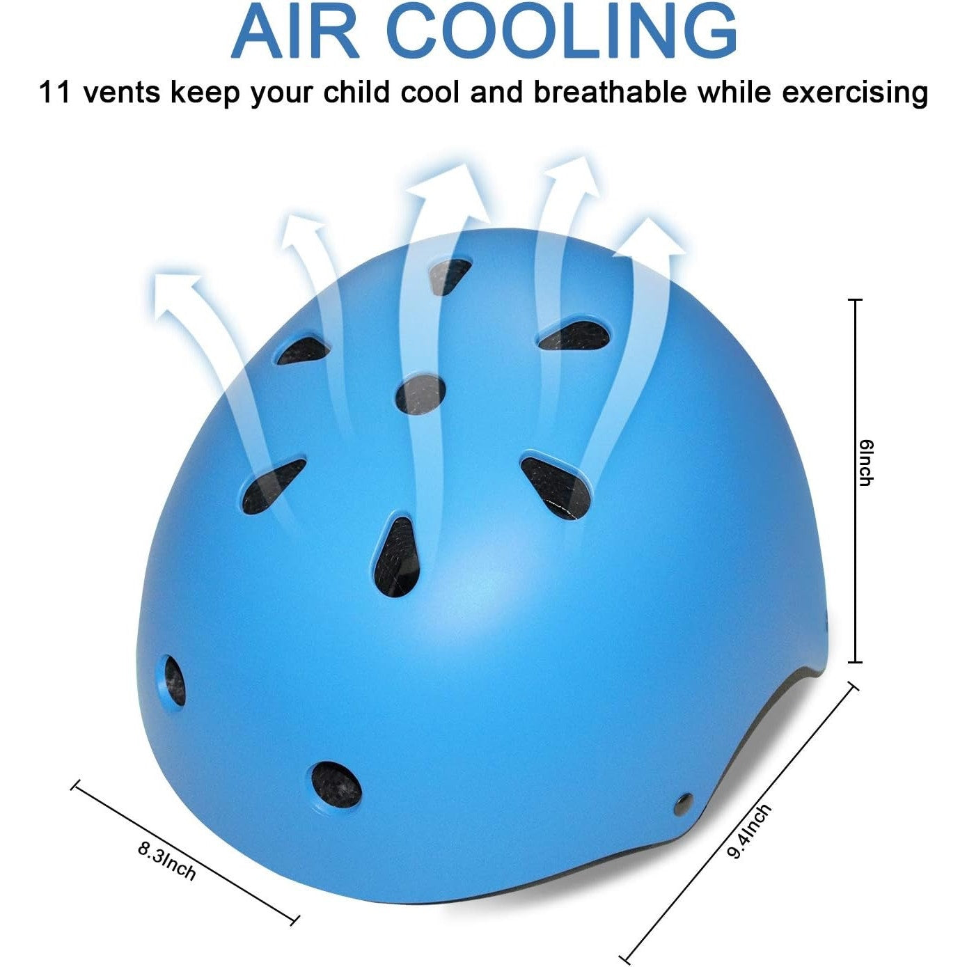 BURSUN Bike Helmet Ventilation & Adjustable Helmet For Ages 8-14 Boys Girls Multi-Sport Helmet For Bicycle Skate Scooter, Blue.