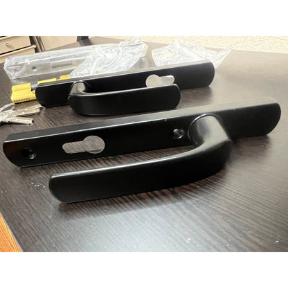 LALAFINA Storm Door Mortise Lock Set, Black Replacement Handle with Key-BLACK