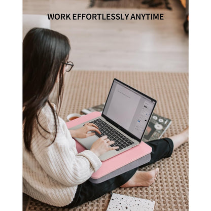 ZEAPTAC Lap Desk With Pillow Cushion, Portable Bed Desk, Fits Up To 15.6"-Pink