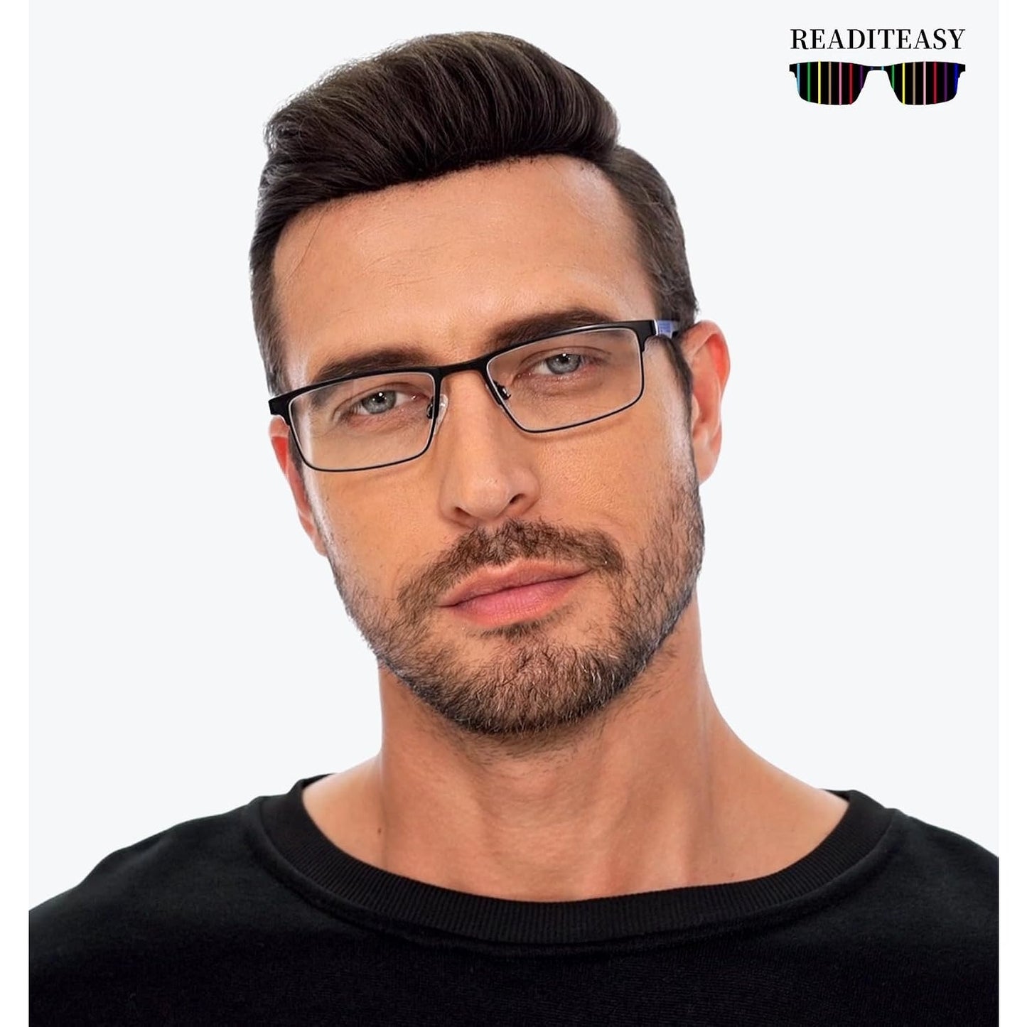 READITEASY 3 Pack Reading Glasses Men 1.0 Blue Light Blocking, Readers Men With Spring Hinge Reduce Eyestrain/UV/Dryness, Mens Reading Glasses 1.0+