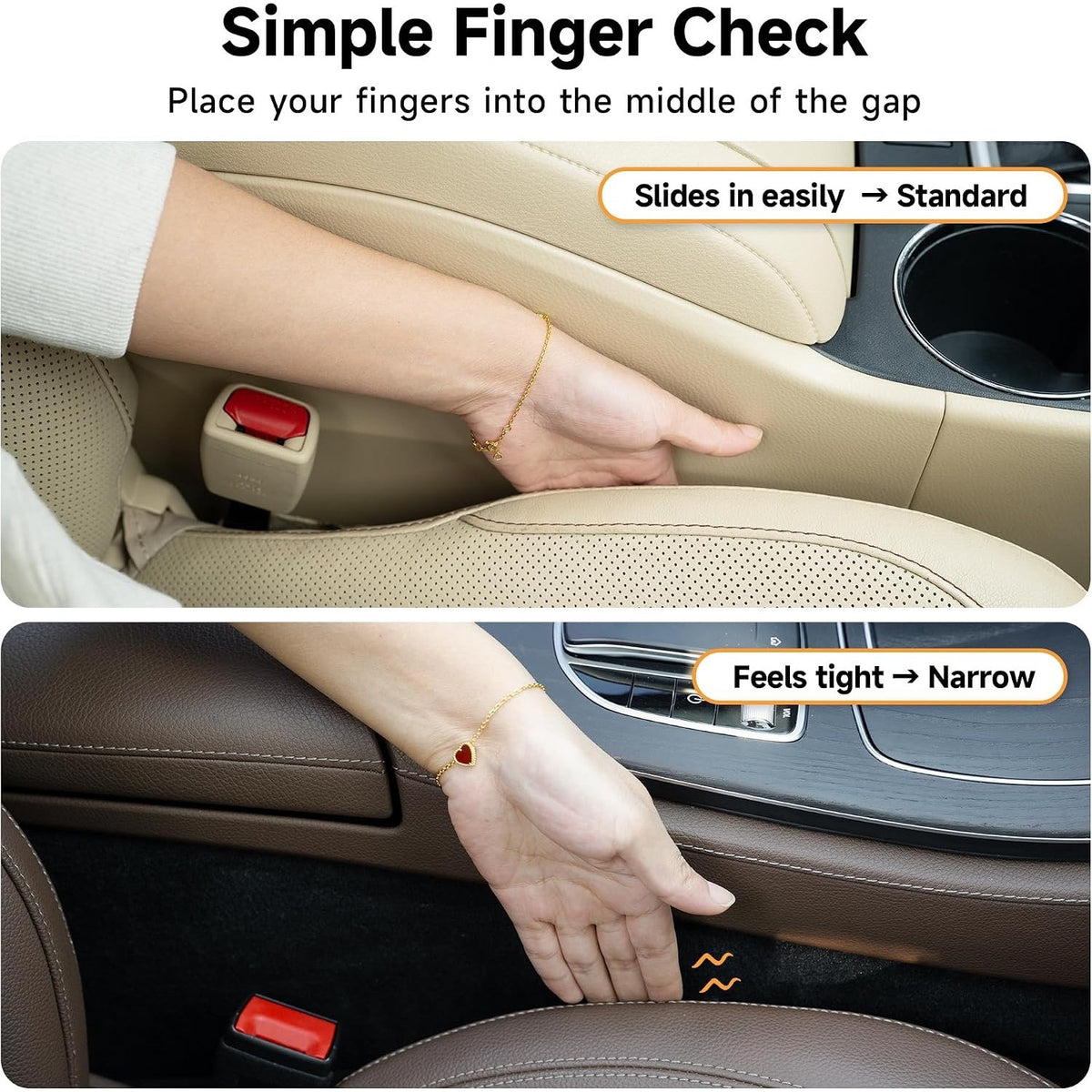 Givifive Car Seat Gap Filler Organizer 2Pack Soft Foam 3IN1 Multifunctiona-MOCHA