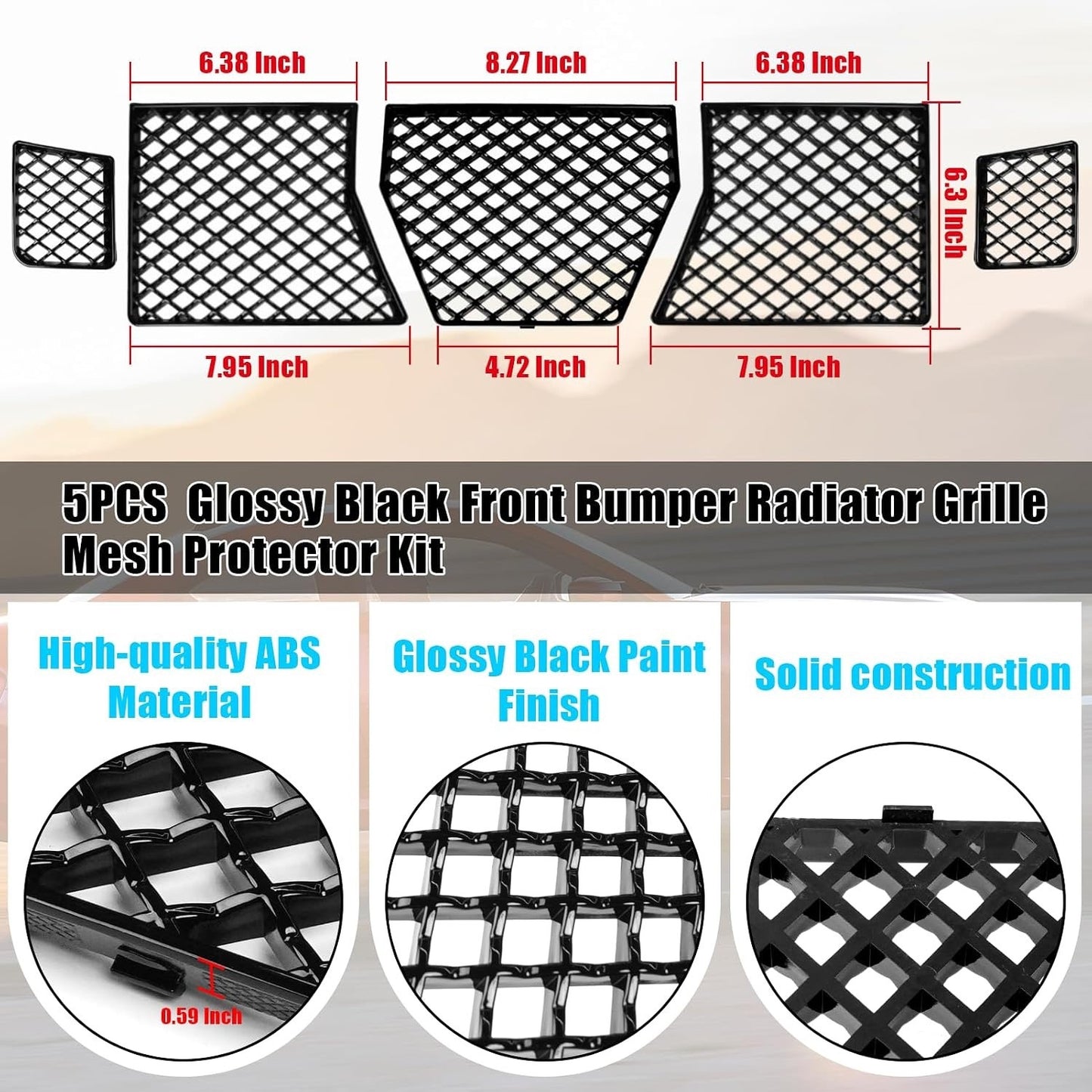 Jaronx Compatible With BMW M2 Front Bumper Lower Grille Mesh Guard(Glossy Black)