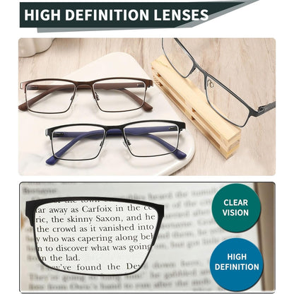 READITEASY 3 Pack Reading Glasses Men 1.0 Blue Light Blocking, Readers Men With Spring Hinge Reduce Eyestrain/UV/Dryness, Mens Reading Glasses 1.0+