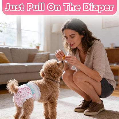 Female Dog Diapers,Disposable Dog Diapers,90-100 Count,Medium,Super Absorbent Leak-Proof Diapers For Dogs In Heat,Excitable Urination,Or Incontinence