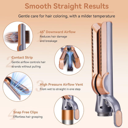 Ndoge Airflow Attachment Compatible With Dyson Airwrap, Hair Smooth Attac-Copper