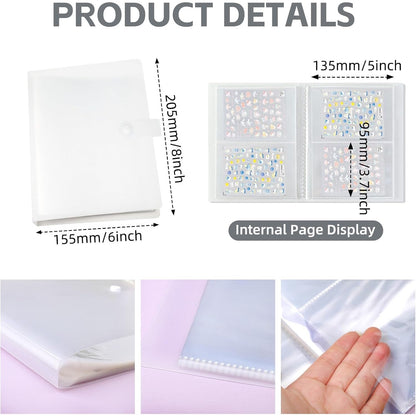 160 Slots Nail Sticker Book Nail Art Decals Sticker Organizer Binder (Medium)