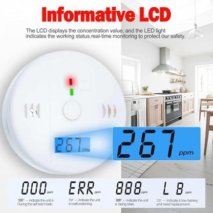 3 Pack Carbon Monoxide Detectors, Co Detector, Carbon Monoxide Alarm Detector