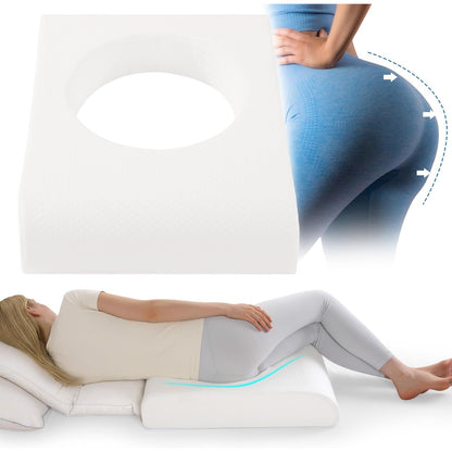 HOMBYS BBL Pillow After Surgery For Sleeping,High Density Foam Butt (White)
