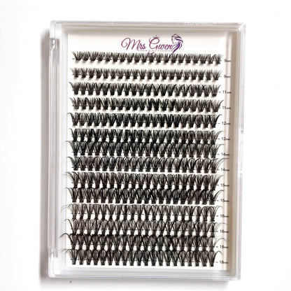 280pcs Mixed Length C Curl 40D Reusable Cluster Lashes DIY Faux Mink Eyelash Extensions for Easy Application, Natural & Fluffy Look, Perfect for Beginners 9-18mm Variety Packs