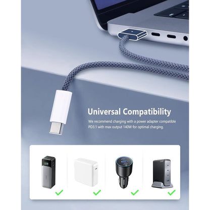DERLULU USB-C To Magnetic 3 Fast Charging Cable (2 M/6.6 Ft), Compatible-BLUE
