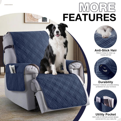 TAOCOCO 100% Waterproof Recliner Chair Cover, Non Slip(23.6'', Navy Blue)