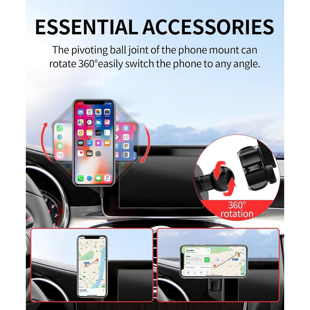 Car Phone Holder For Mercedes-Benz GLC 2016-2019, C-Class 15-18, 7" Screen