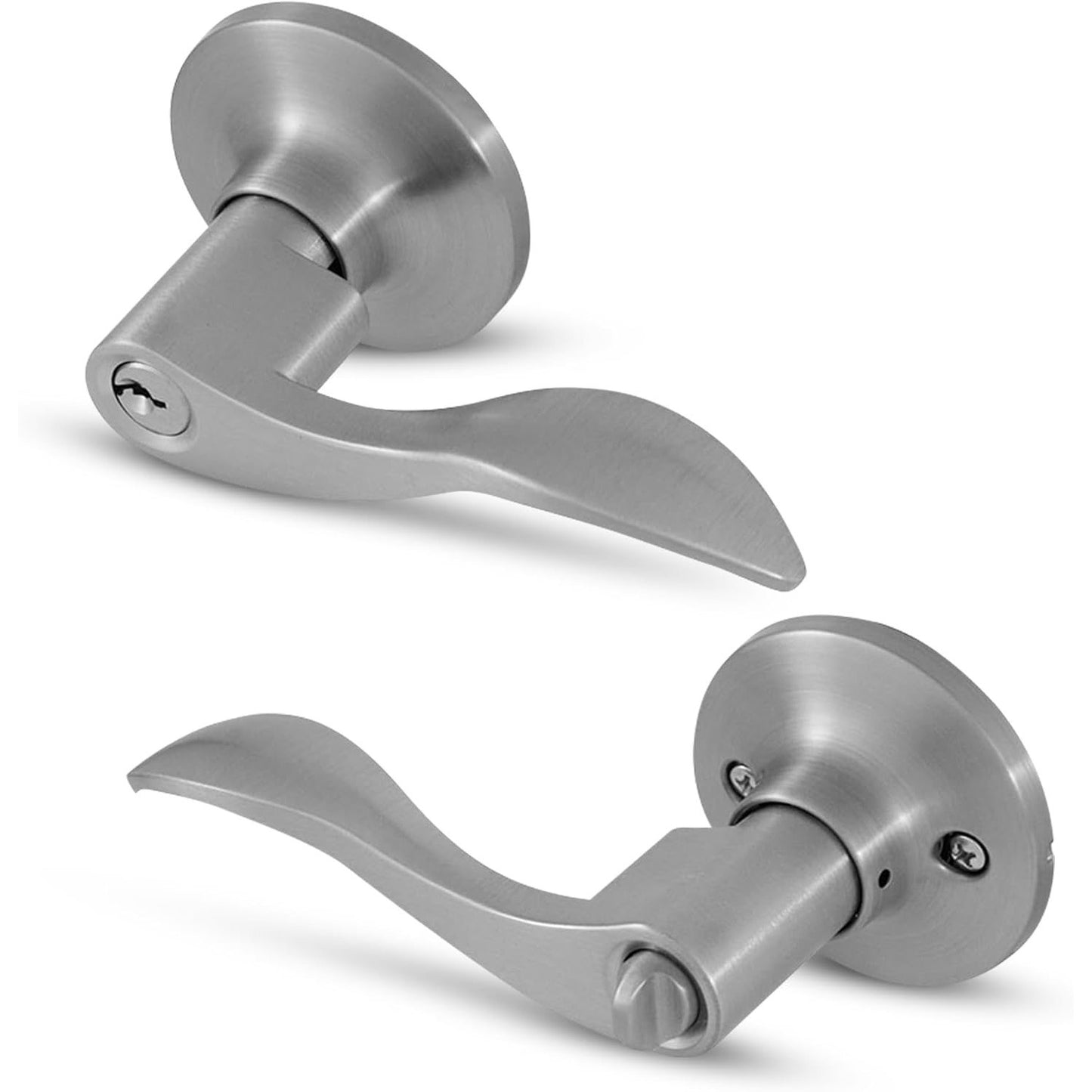 Honeywell Safes & Door Locks - Interior & Exterior Wave Lever Door -Satin Nickel