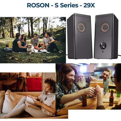 ROSON Computer Speaker, Compact Size Speaker With Headphone Jack, Enhanced