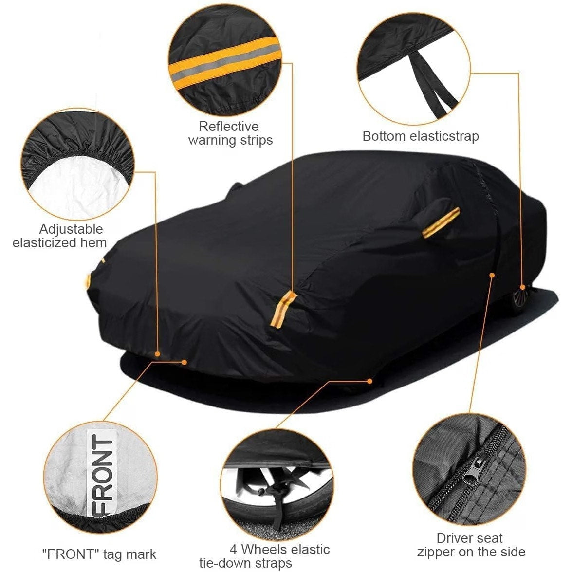 NEVERLAND Car Cover Waterproof All Weather for Sedan 183''L x 70''W x 59''H