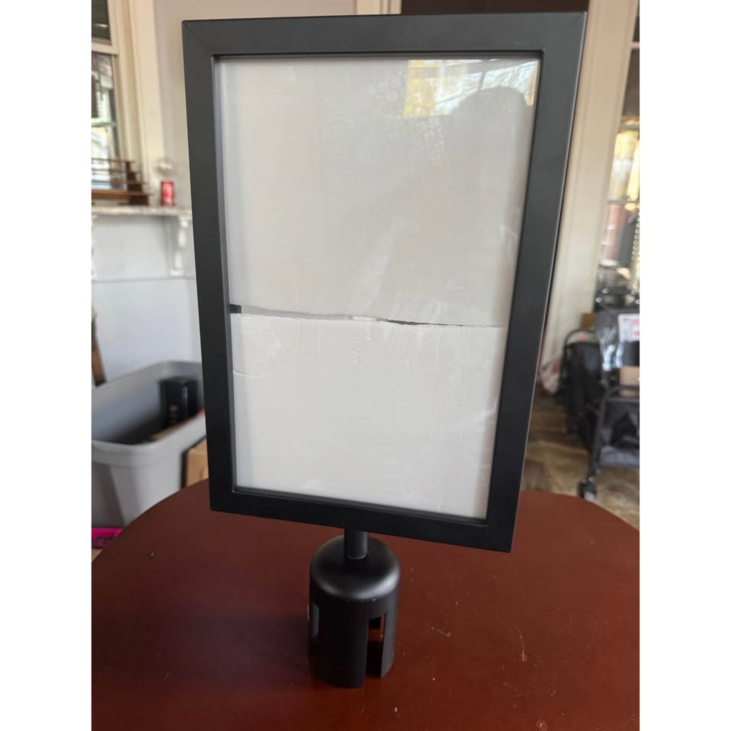 Jecery 1 Pc Stanchion Sign Holder Frame Portrait Top Stand Poster Display