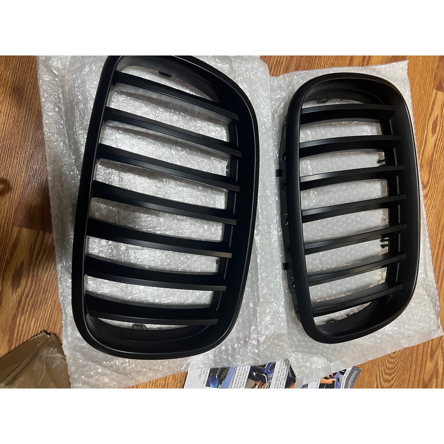 X AUTOHAUX Pair Car Front Grille Matte Black ABS Plastic Hood Kidney-Matte Black