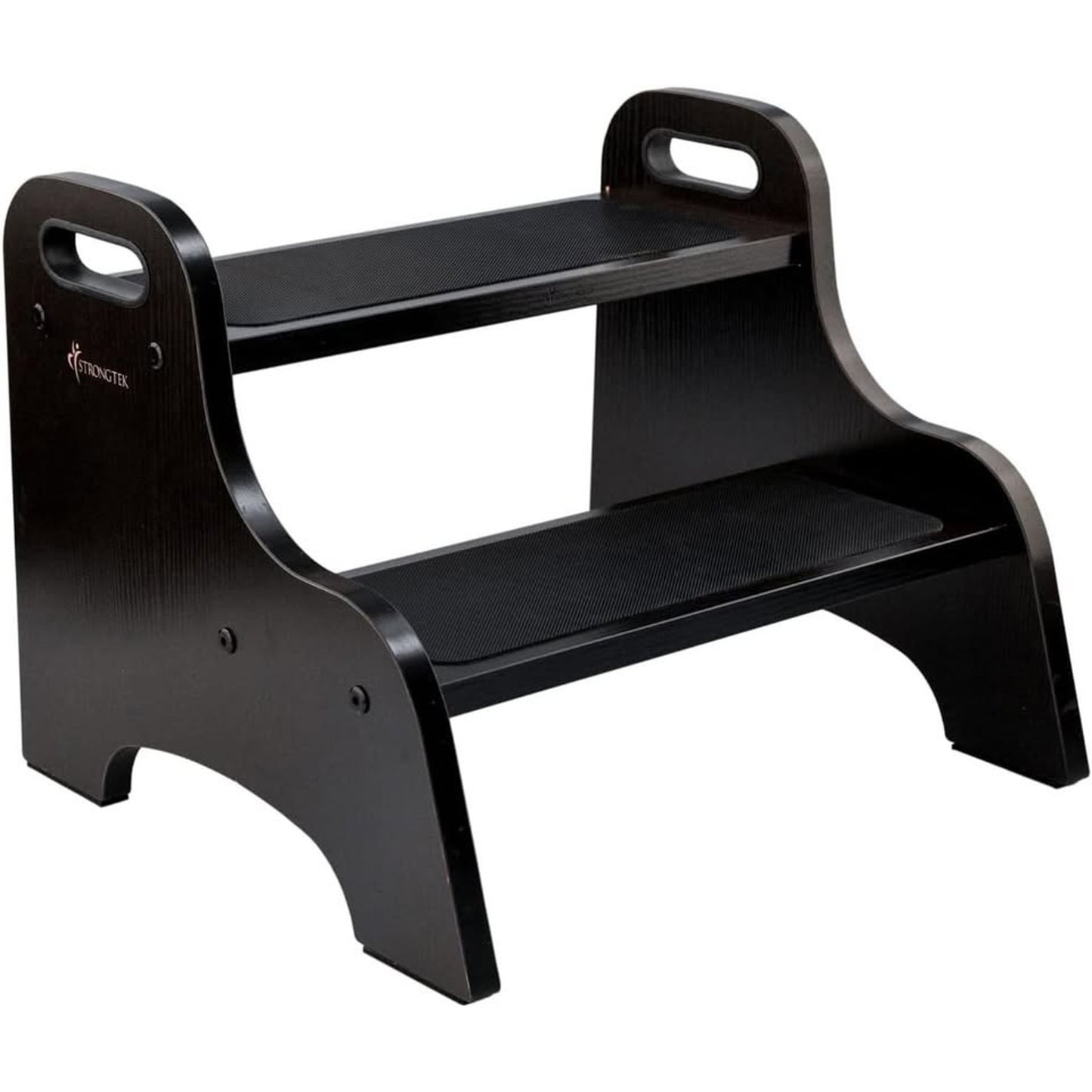StrongTek Wood 2 Step Stool For Kids With Non-Slip Stepping Surface (Espresso)