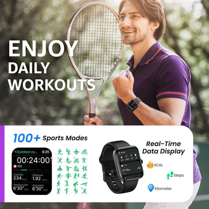 TOZO Smart Watch For Men Women For IPhone&Android, 1.83" Fitness Tracker-Black