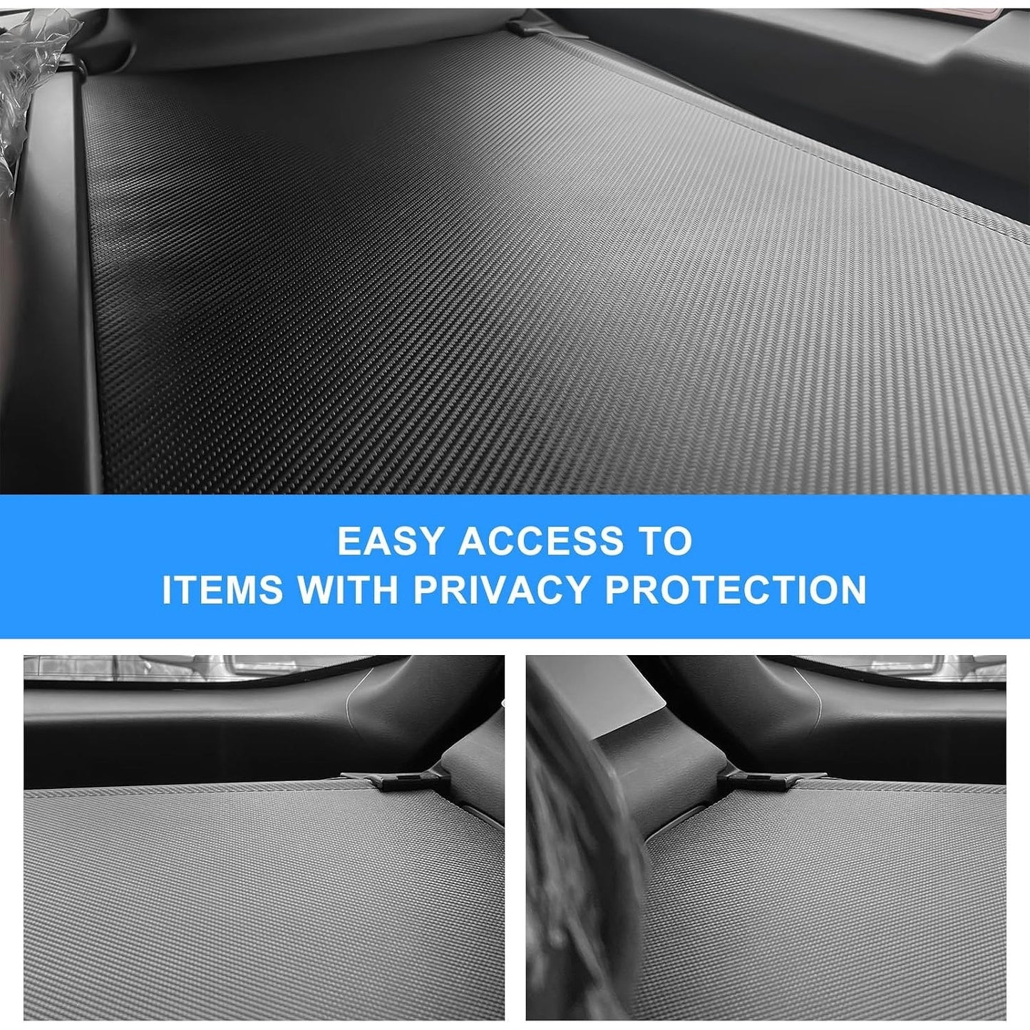 AUXKO Retractable Cargo Cover For BMW X5 2025-2019, Trunk Cargo Cover Luggage Security Shade Cover For 2025 2024 BMW X5 Accessories Shielding Shade Anti-Peeping Luggage Privacy Screen, Carbon Fiber