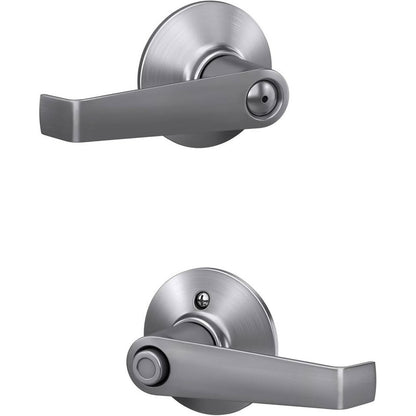 Schlage F40 ELA 626 Elan Door Lever, Bed & Bath Privacy Lock, Satin Chrome