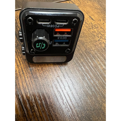 Nulaxy 54W Bluetooth 5.3 Car Adapter Charger 4-Port Fast Charging [PD36W & QC3.0 18W], Wireless Radio FM Transmitter With Deep Bass Player, 5 Colors LED Backlit, Hands-Free Calling, Support USB Drive.