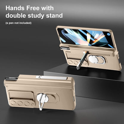 Libeagle Compatible With Samsung Galaxy Z Fold 4 Case Heavy Duty Protective-Gold