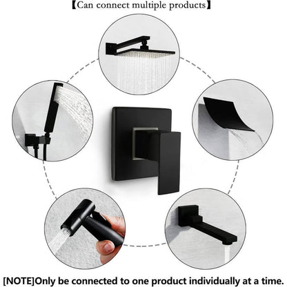 SKOWLL Bathroom Shower Valve Single Function Shower Mixer Valve, Wall-Black