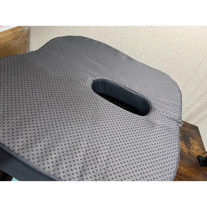 TushGuard Ergonomic Seat Cushion With Coccyx Cutout - 4-Zone Structure Office Chair Cushions For Tailbone Pressure Relief, Non-Slip Chair Pad With Washable Cover For Car, Office, Wheelchair, Grey