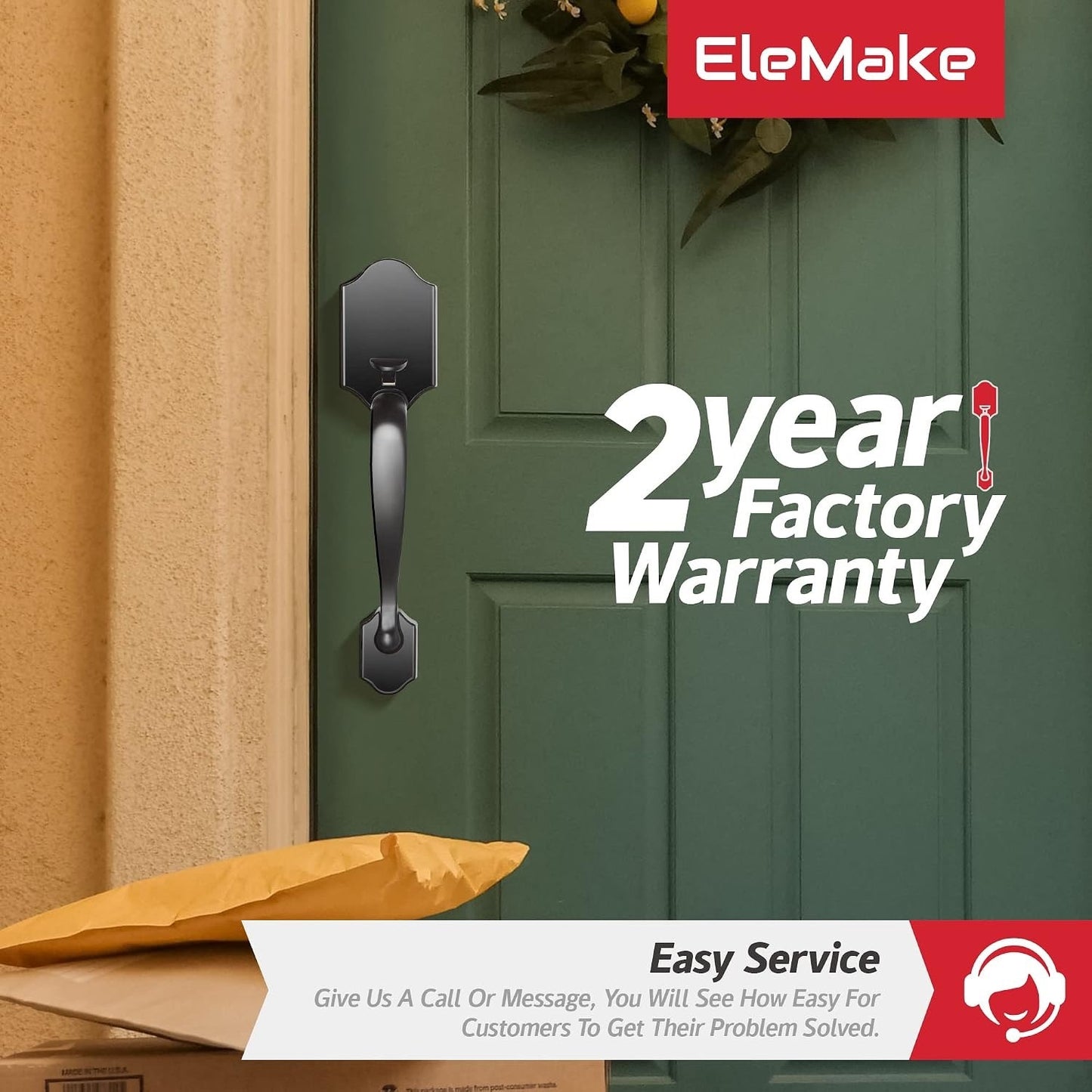 Motovecor Front Door Handleset, Entry Door Handle Set With Cove Knob,Matte Black