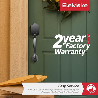 Motovecor Front Door Handleset, Entry Door Handle Set With Cove Knob,Matte Black