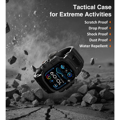 ULTIMAL Rugged Case With Band For Apple Watch 49mm,Compatible With Black, 49mm
