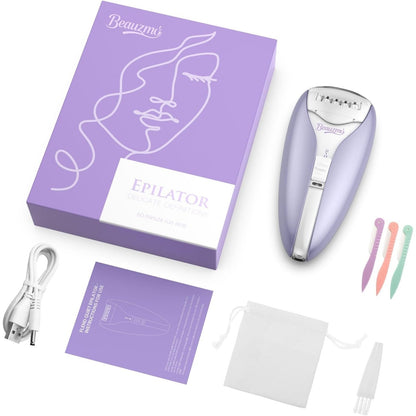 Silent Epilator for Women, 2-Speed Facial & Body Hair Remover, Smooth (Purple)