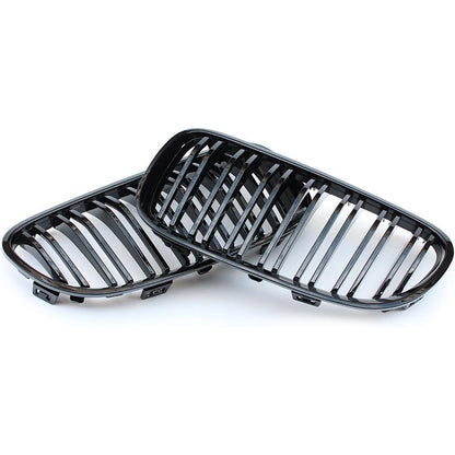 X AUTOHAUX Pair Front Kidney Grille Gloss Black For BMW E92 2007-2010 2 Door