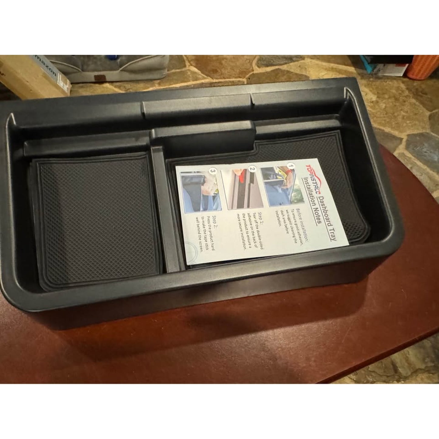 TOPINSTALL 2025 New Dash Tray Phone Holder Compatible With 2025 Toyota Sienna 12.3" Screen, Dashboard Hidden Storage Organizer Behind Screen Tissue Sunglasses Holder(Not For LE Trim With 8" Screen).