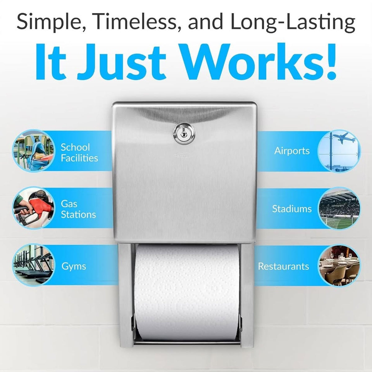 Bobrick Surface-Mounted Multi-Roll Toilet Paper Tissue Dispenser,Stainless Steel