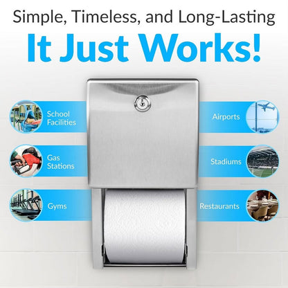 Bobrick Surface-Mounted Multi-Roll Toilet Paper Tissue Dispenser,Stainless Steel