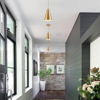 Dijiahua Brass Pendant Lights Kitchen Island,Gold Dining Room Light FixturesOver