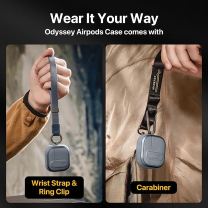 MAGEASY Design For AirPods 4 Case Cover - Rugged AirPods 4 Case With-Metal Black