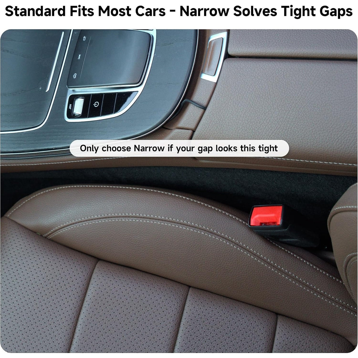 Givifive Car Seat Gap Filler Organizer 2Pack Soft Foam 3IN1 Multifunctiona-MOCHA